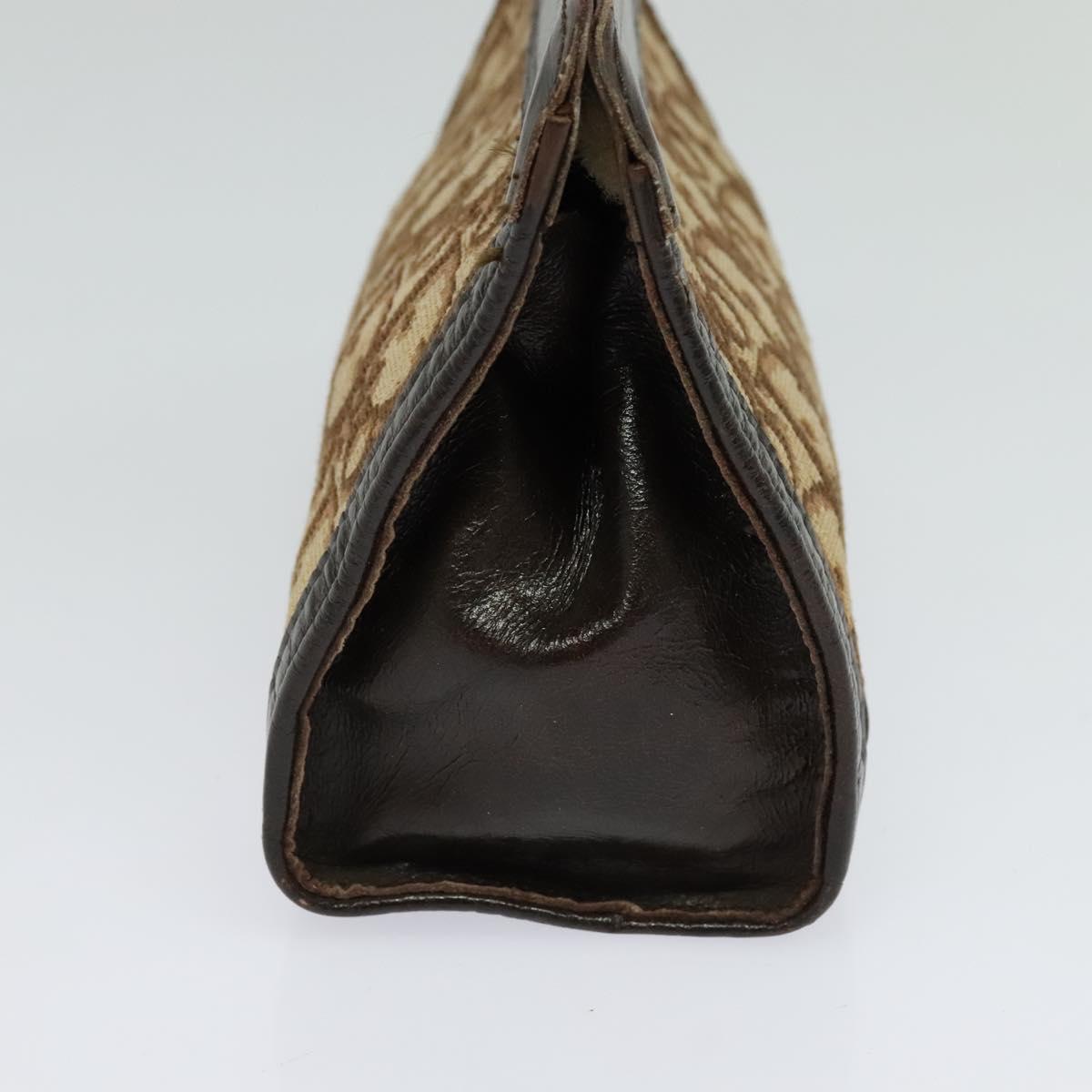 Christian Dior Trotter Canvas Pouch Brown Auth 123732