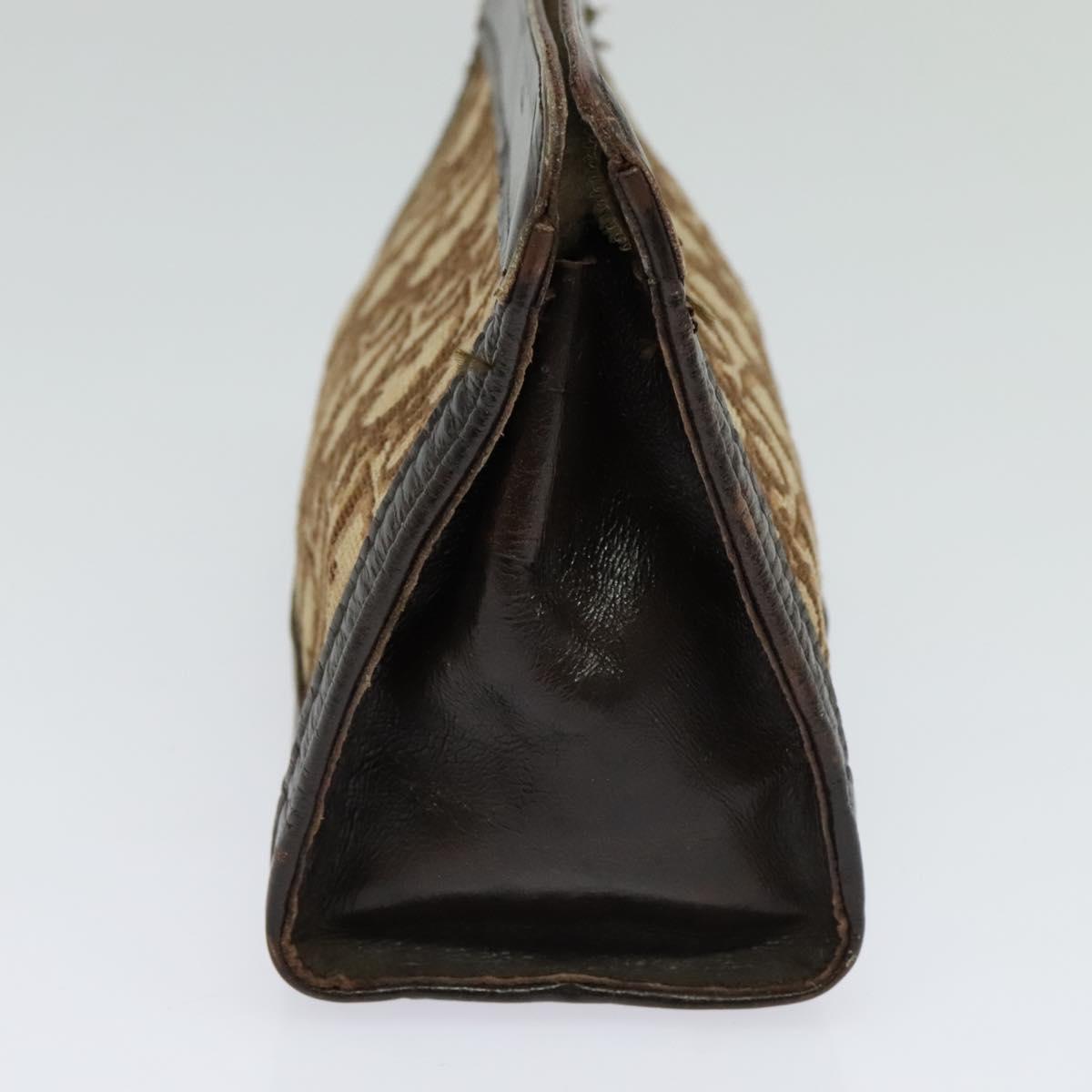 Christian Dior Trotter Canvas Pouch Brown Auth 123732