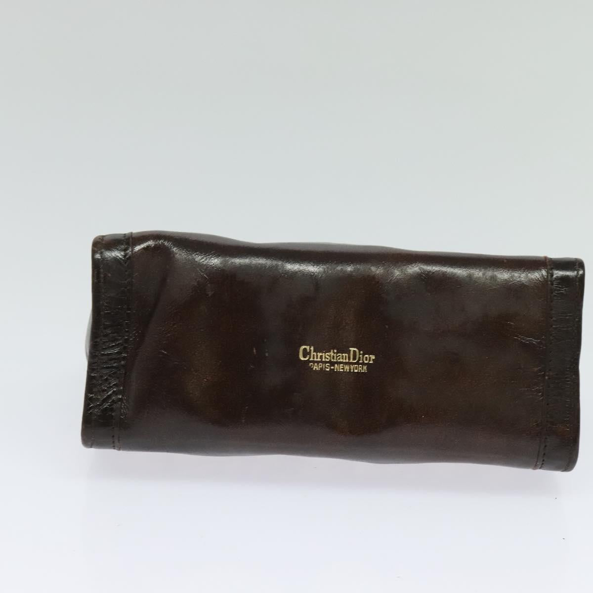 Christian Dior Trotter Canvas Pouch Brown Auth 123732