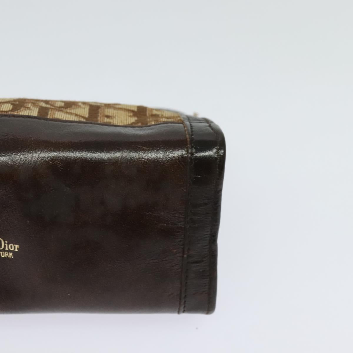 Christian Dior Trotter Canvas Pouch Brown Auth 123732