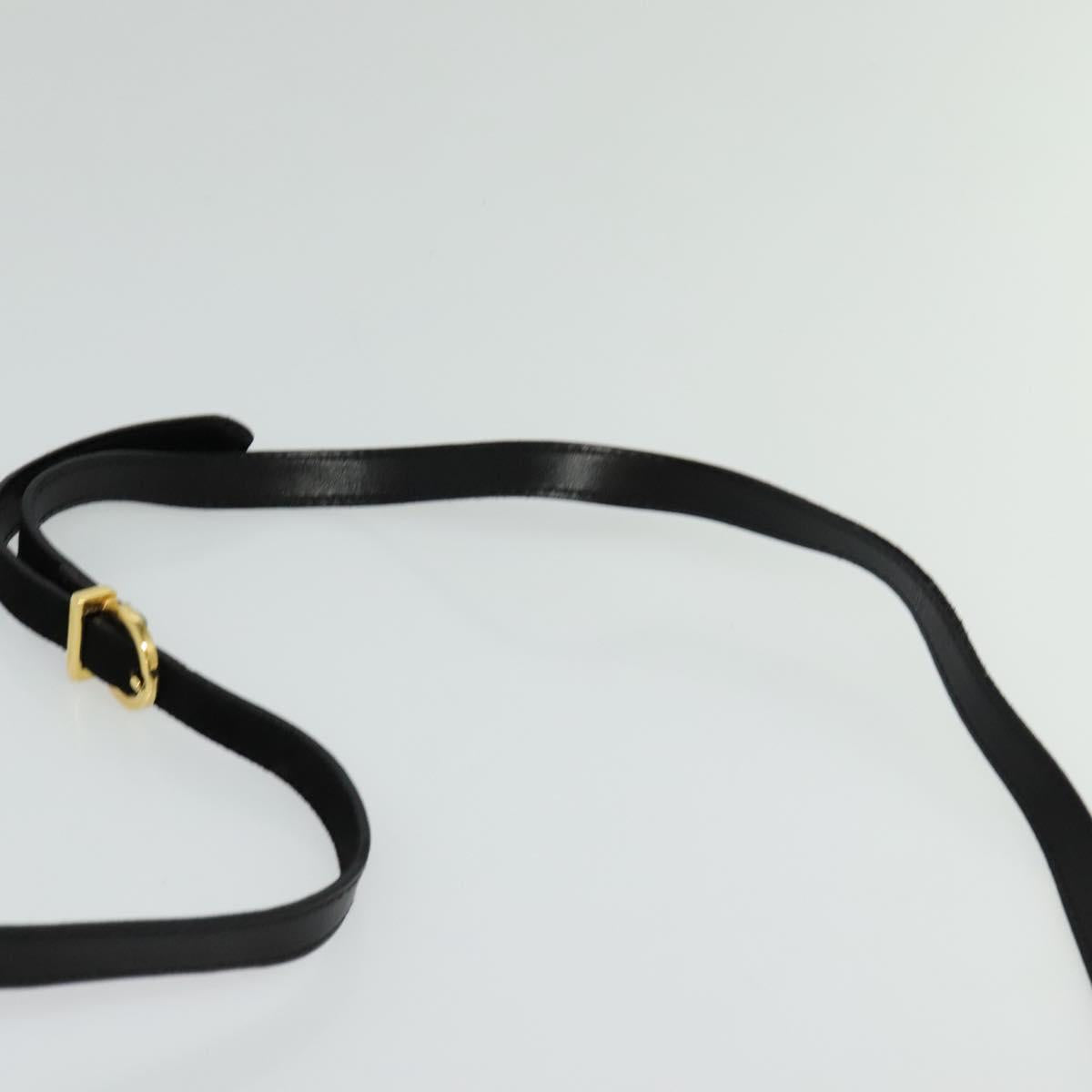 Salvatore Ferragamo Shoulder Bag Suede Gold Black Auth 123733