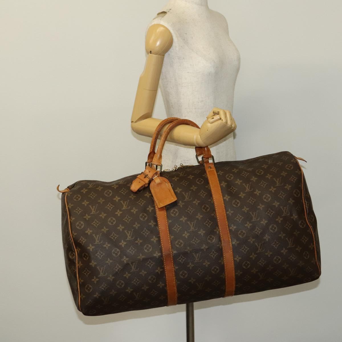 LOUIS VUITTON Monogram Keepall 60 Boston Bag M41422 LV Auth 123752