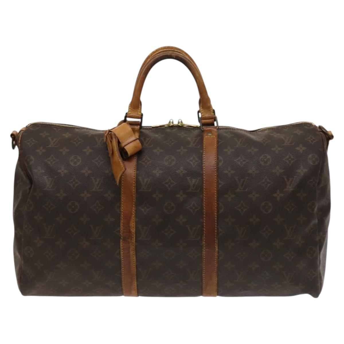 LOUIS VUITTON Monogram Keepall Bandouliere 50 Boston Bag M41416 LV Auth 123758