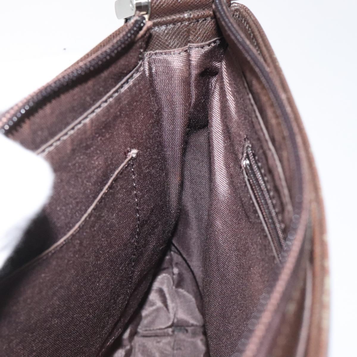 BURBERRY Nova Check Shoulder Bag Canvas Beige Silver Auth 123791