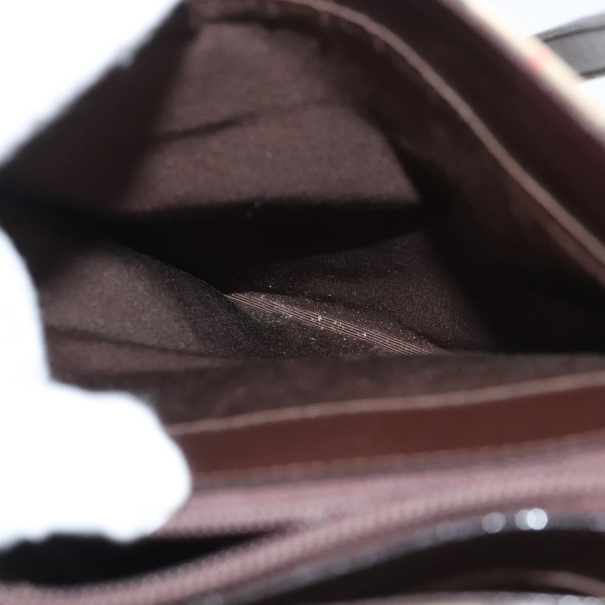 BURBERRY Nova Check Shoulder Bag Canvas Beige Gold Auth 123802