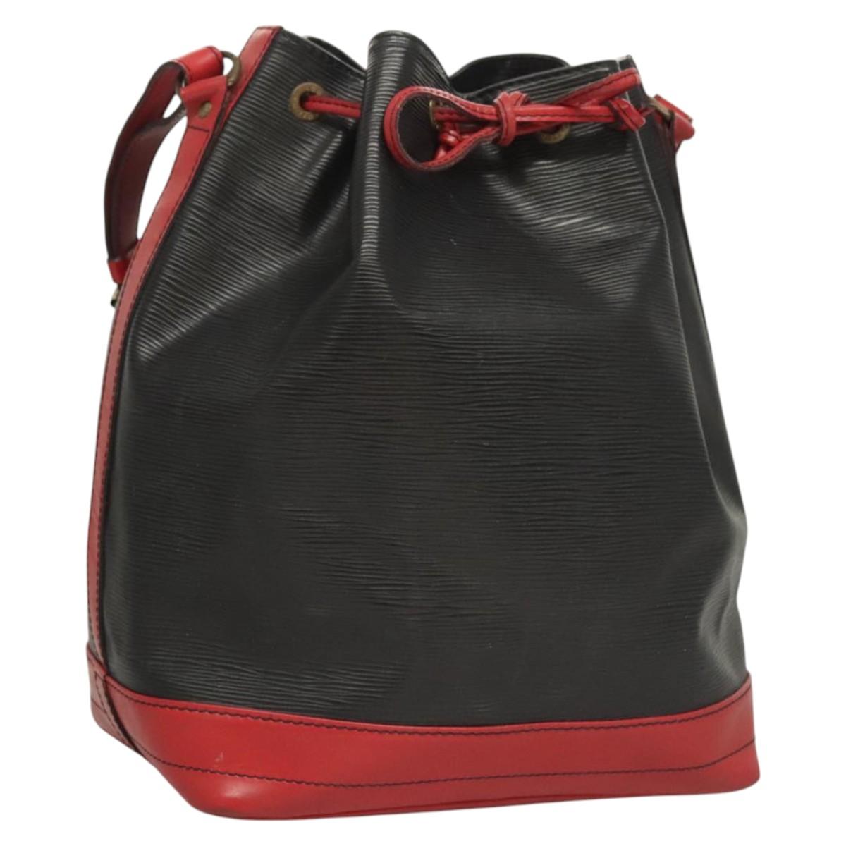 LOUIS VUITTON Epi Noe Shoulder Bag Bicolor Black Red M44017 LV Auth 123803