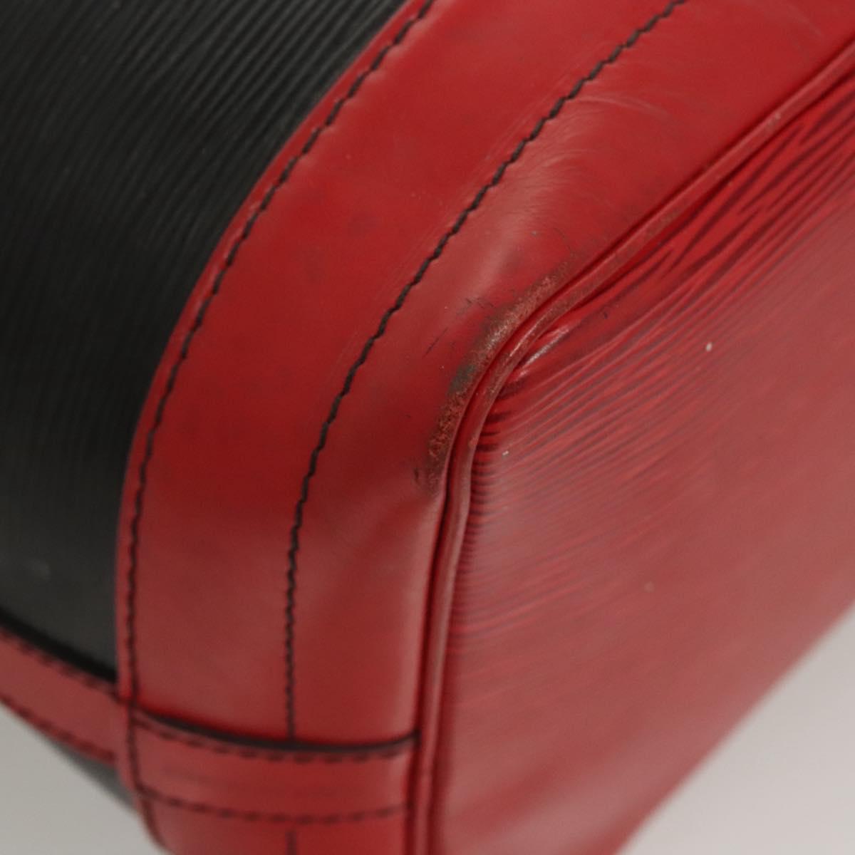 LOUIS VUITTON Epi Noe Shoulder Bag Bicolor Black Red M44017 LV Auth 123803