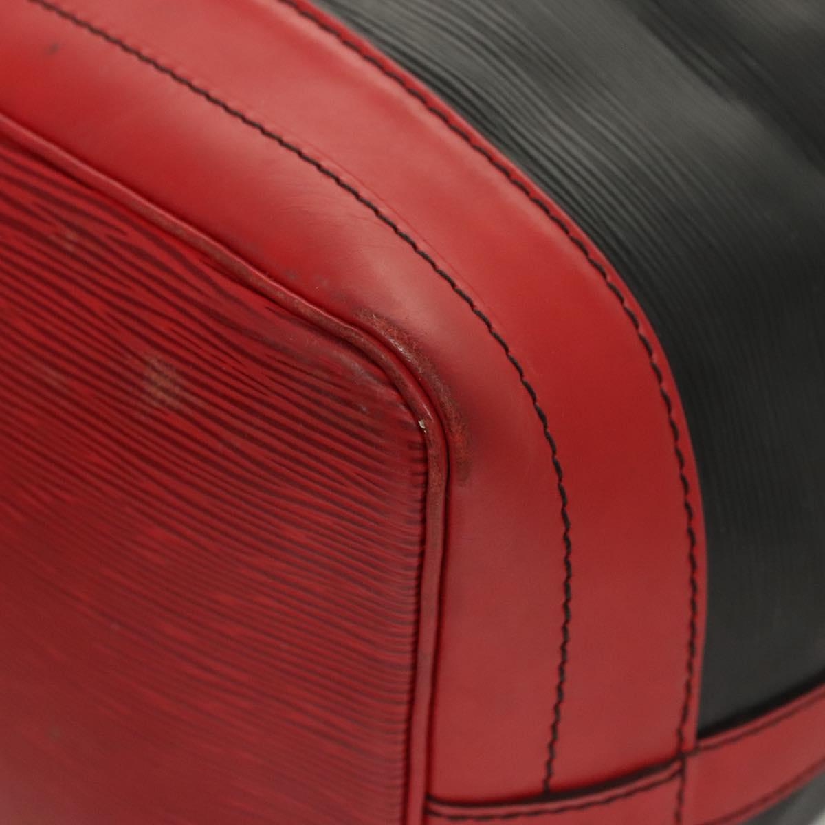 LOUIS VUITTON Epi Noe Shoulder Bag Bicolor Black Red M44017 LV Auth 123803