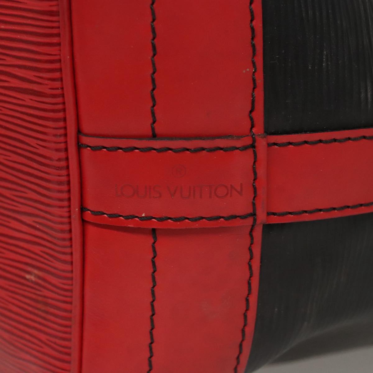 LOUIS VUITTON Epi Noe Shoulder Bag Bicolor Black Red M44017 LV Auth 123803