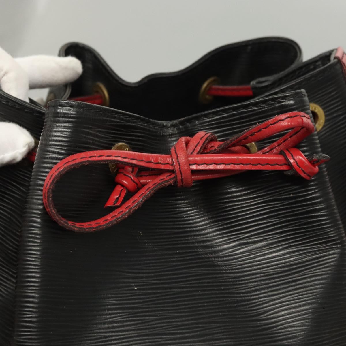 LOUIS VUITTON Epi Noe Shoulder Bag Bicolor Black Red M44017 LV Auth 123803