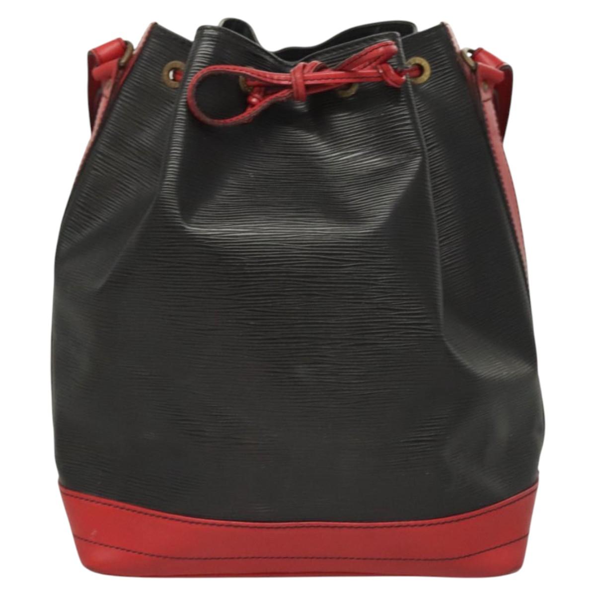 LOUIS VUITTON Epi Noe Shoulder Bag Bicolor Black Red M44017 LV Auth 123803