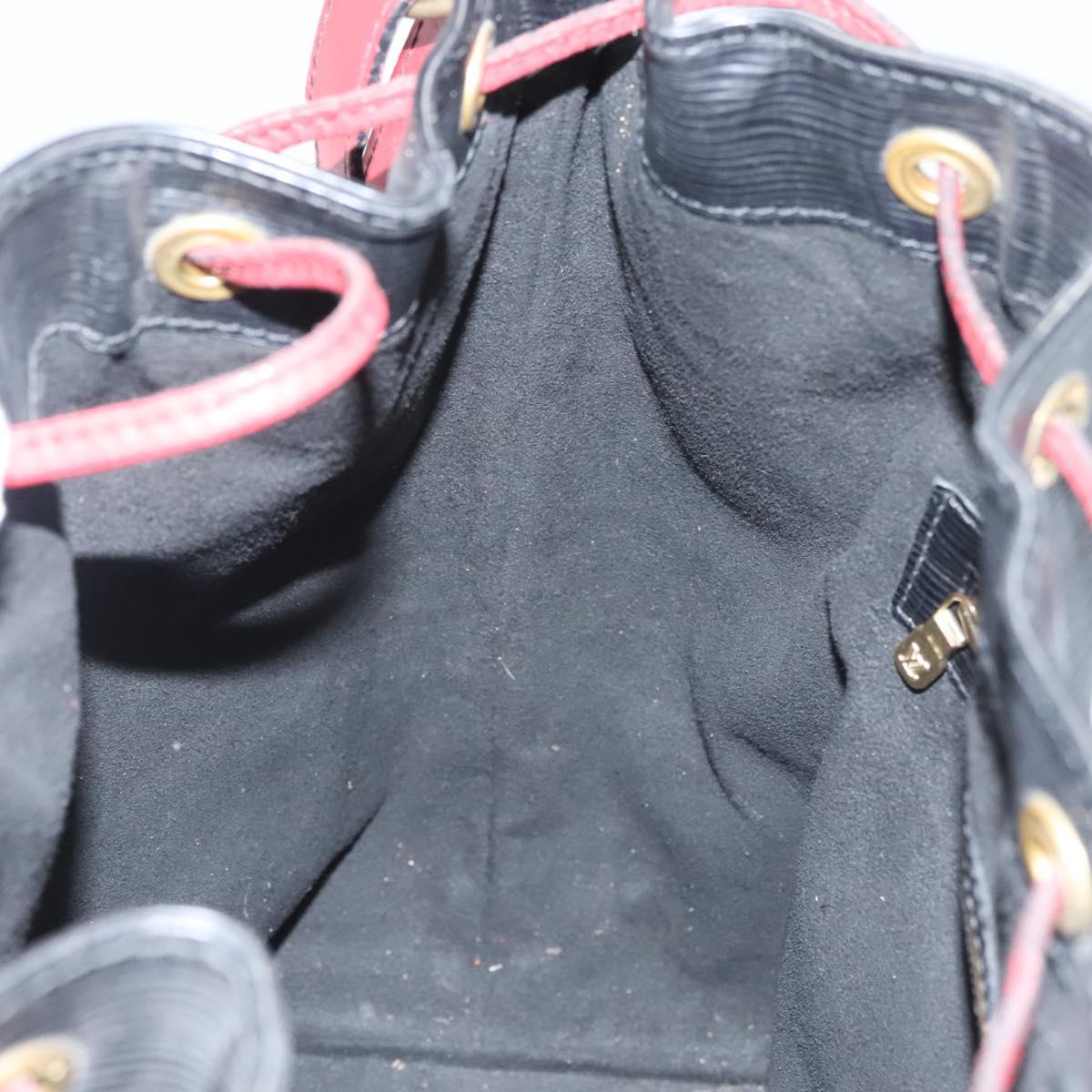 LOUIS VUITTON Epi Noe Shoulder Bag Bicolor Black Red M44017 LV Auth 123803