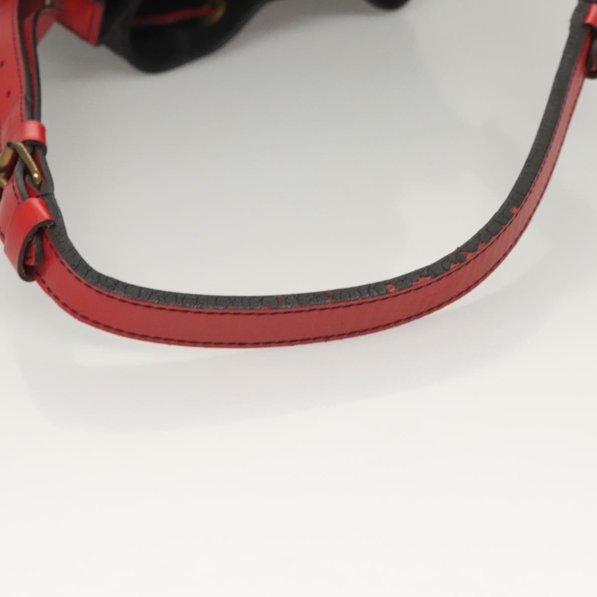 LOUIS VUITTON Epi Noe Shoulder Bag Bicolor Black Red M44017 LV Auth 123803