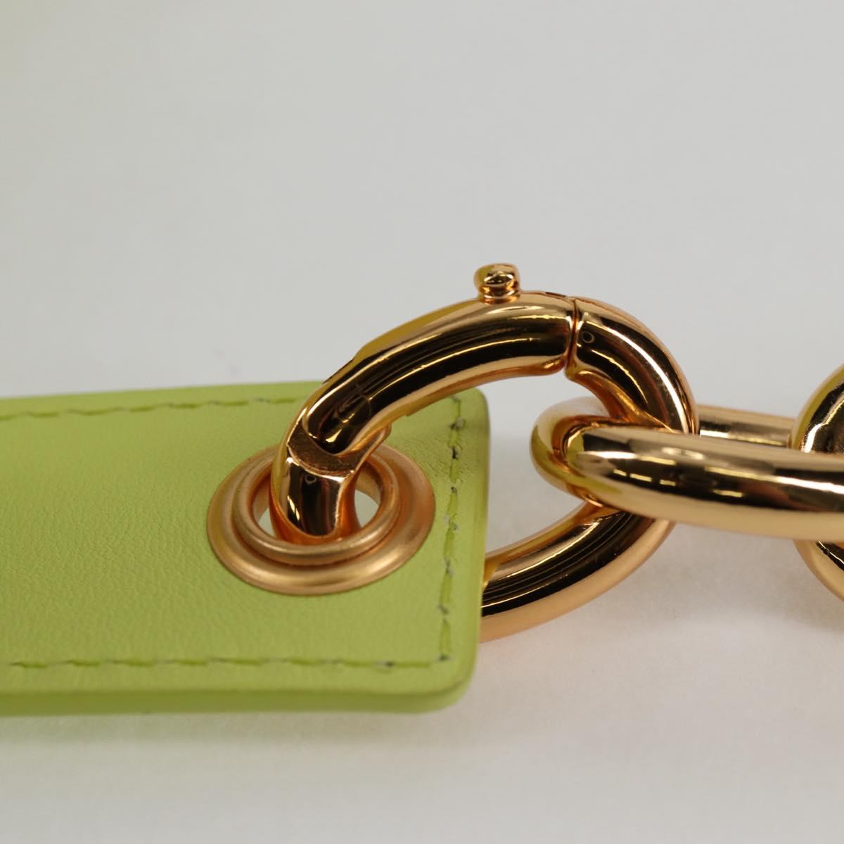 BOTTEGA VENETA The Chain Pouch Leather Yellow Gold Auth 123813SAM
