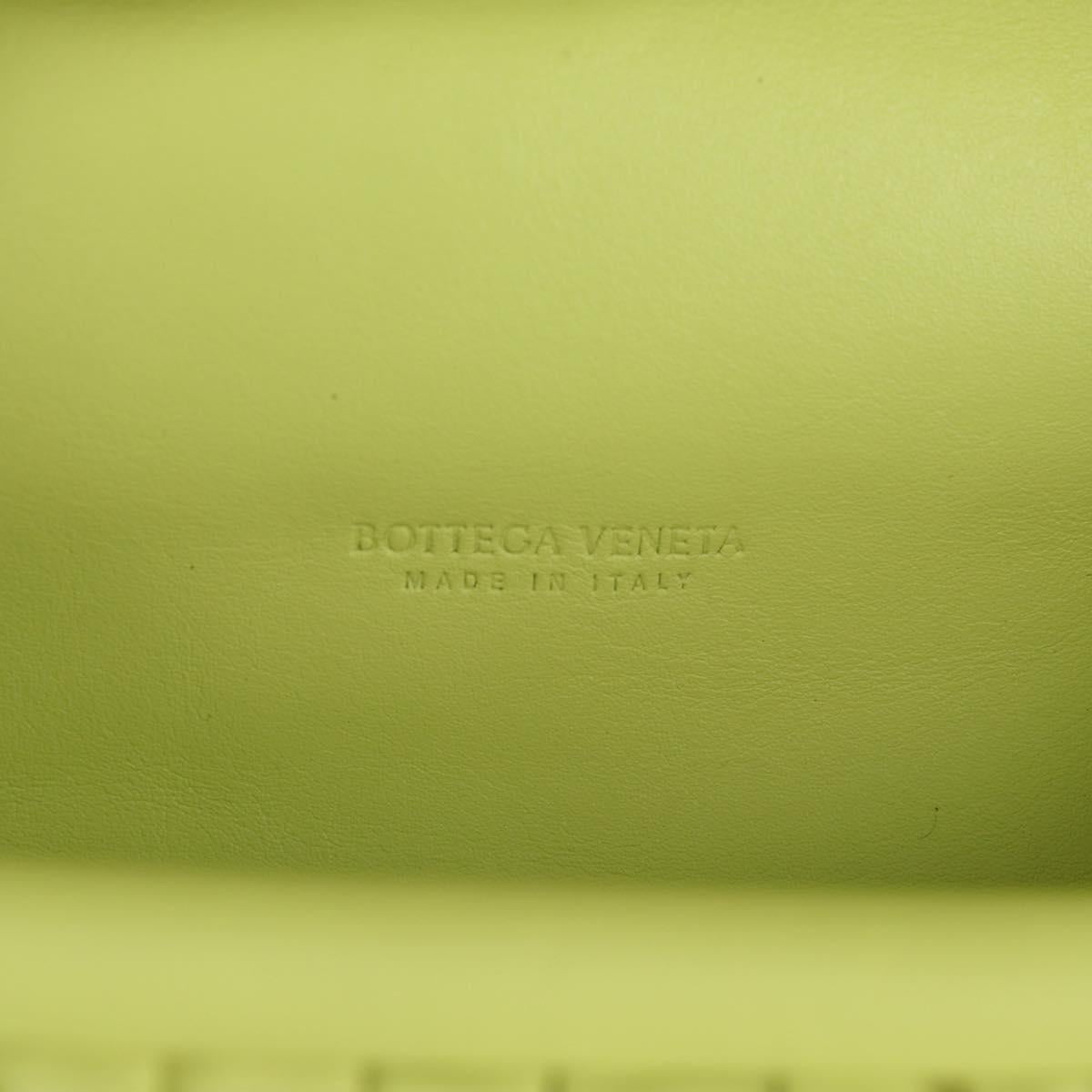 BOTTEGA VENETA The Chain Pouch Leather Yellow Gold Auth 123813SAM