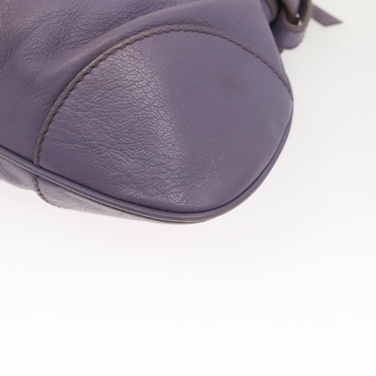 Salvatore Ferragamo Gancini Shoulder Bag Leather Purple Auth 123821