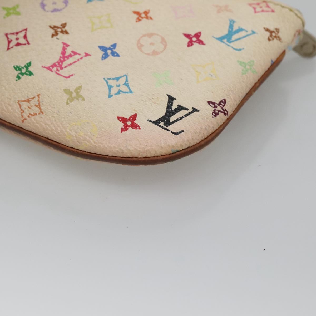 LOUIS VUITTON Monogram Multicolor Pochette MM Pouch White M60028 LV Auth 123829