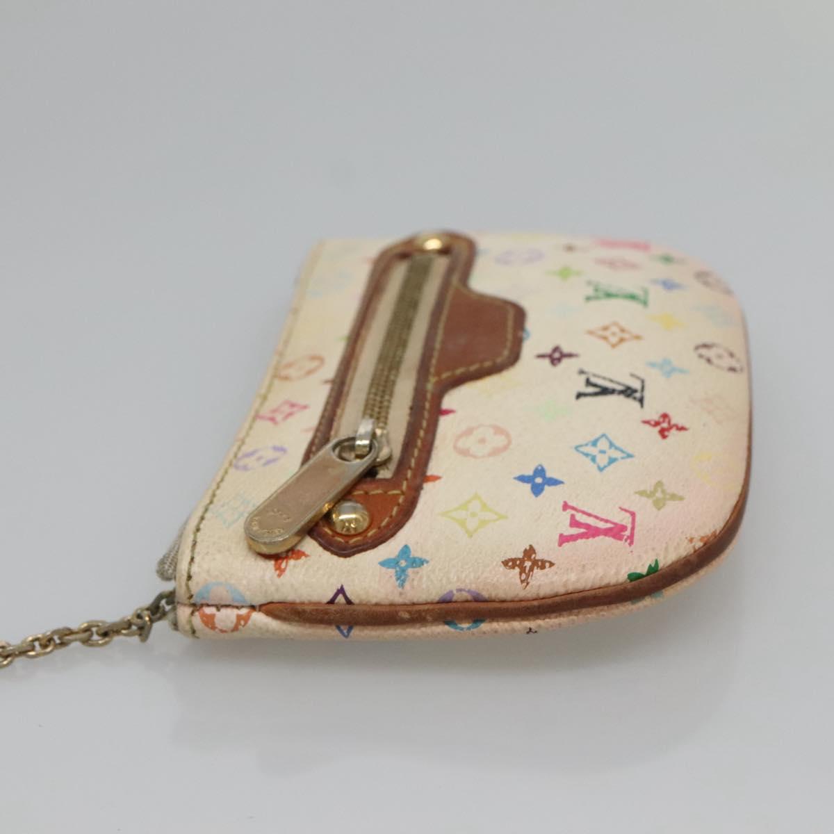 LOUIS VUITTON Monogram Multicolor Pochette MM Pouch White M60028 LV Auth 123829