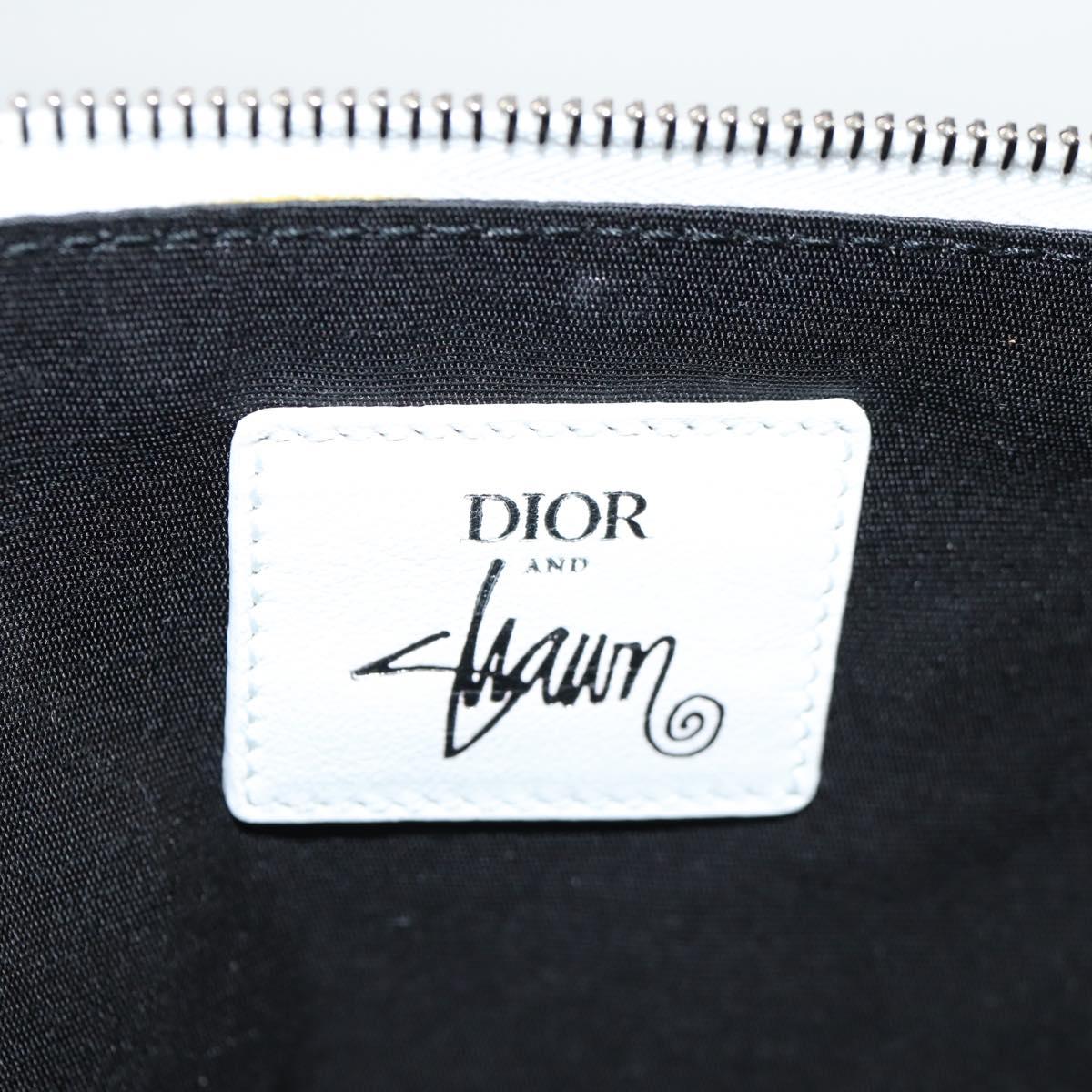 Christian Dior STUSSY Collaboration Pouch Nylon Yellow Green Auth 123837M