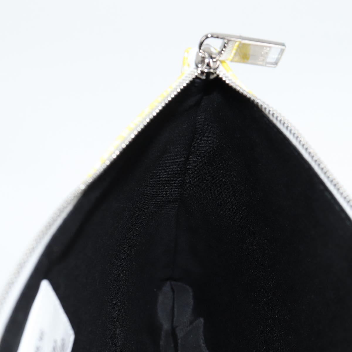 Christian Dior STUSSY Collaboration Pouch Nylon Yellow Green Auth 123837M