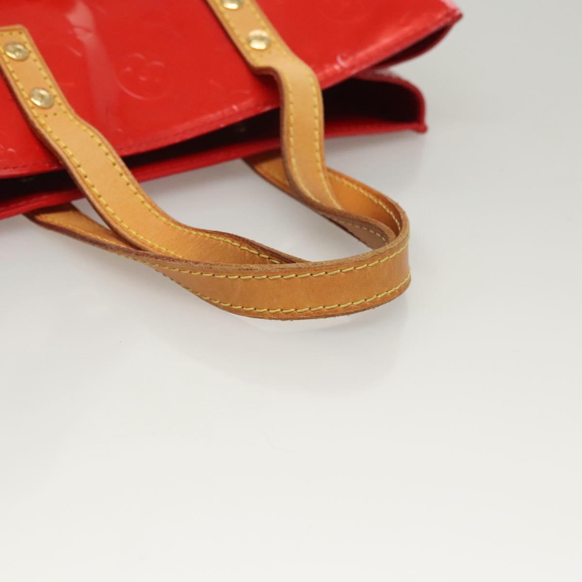LOUIS VUITTON Monogram Vernis Reade PM Hand Bag Red Rouge M91088 LV Auth 123840