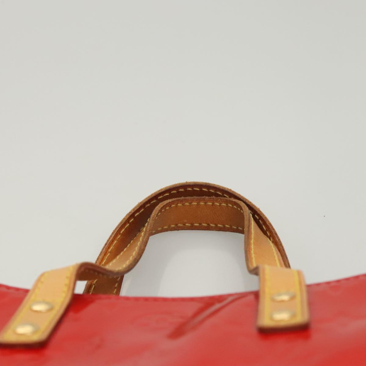LOUIS VUITTON Monogram Vernis Reade PM Hand Bag Red Rouge M91088 LV Auth 123840