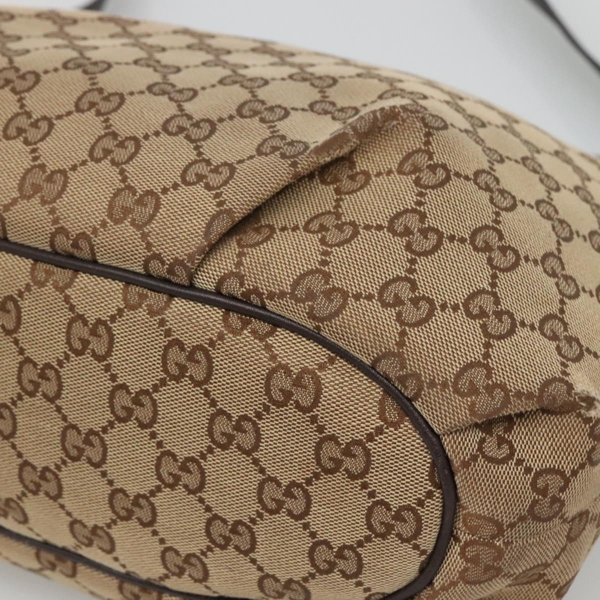 GUCCI GG Canvas Shoulder Bag Outlet Beige Gold 388930 Auth 123848