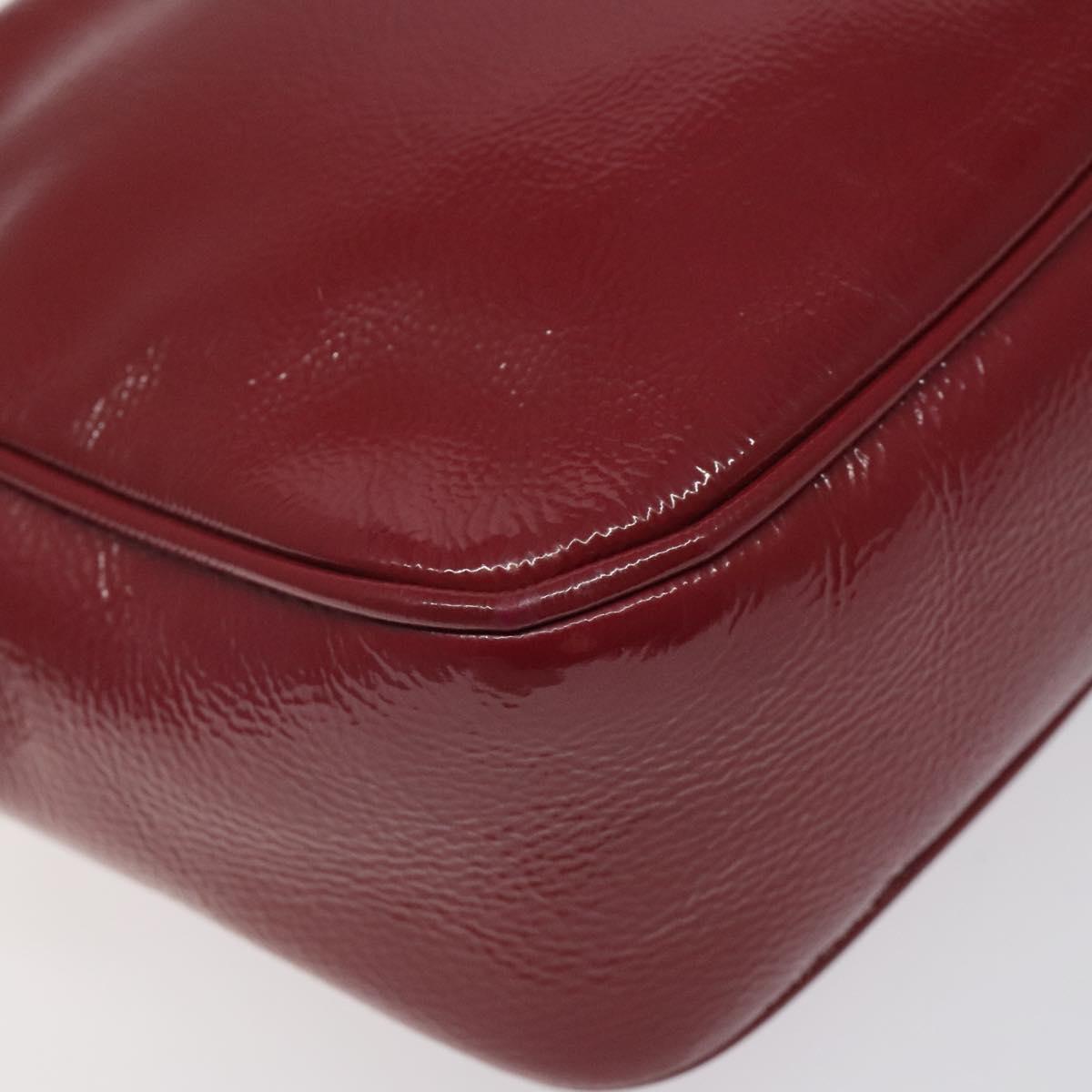 GUCCI Soho Interlocking Shoulder Bag Enamel Red Gold 308364 Auth 123849