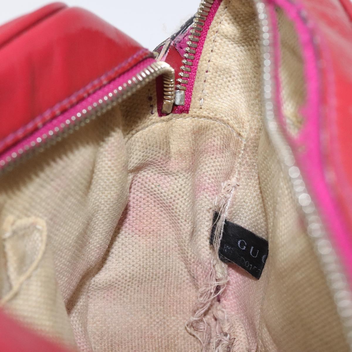 GUCCI Soho Interlocking Shoulder Bag Enamel Red Gold 308364 Auth 123849