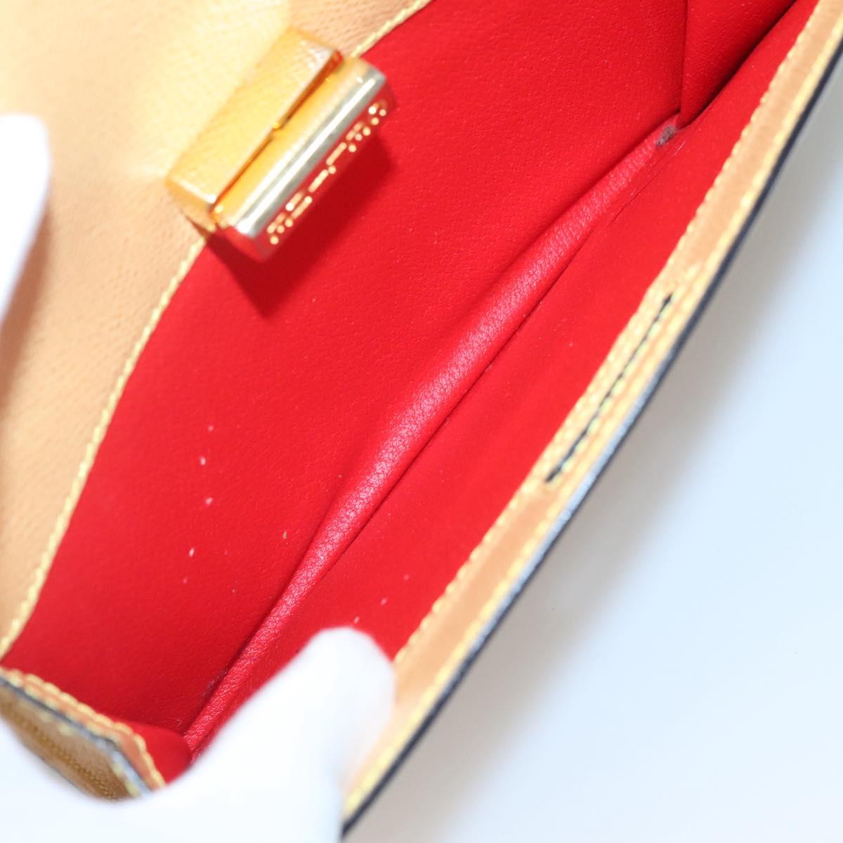 CELINE Hand Bag Leather Yellow Gold Auth 123851