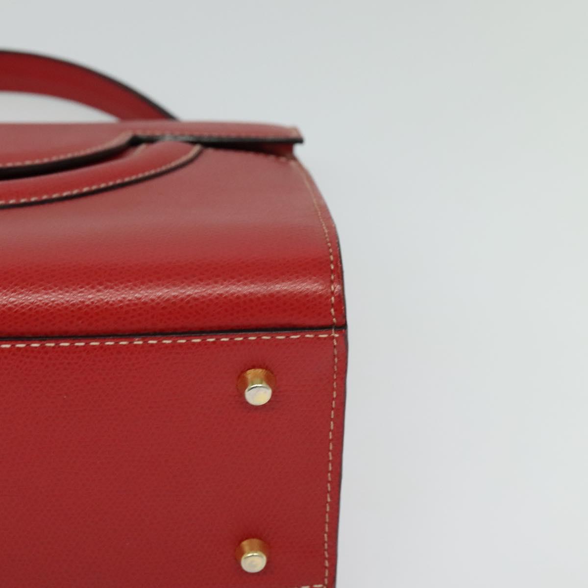 BALLY Hand Bag Leather 2way Red Gold Auth 123853