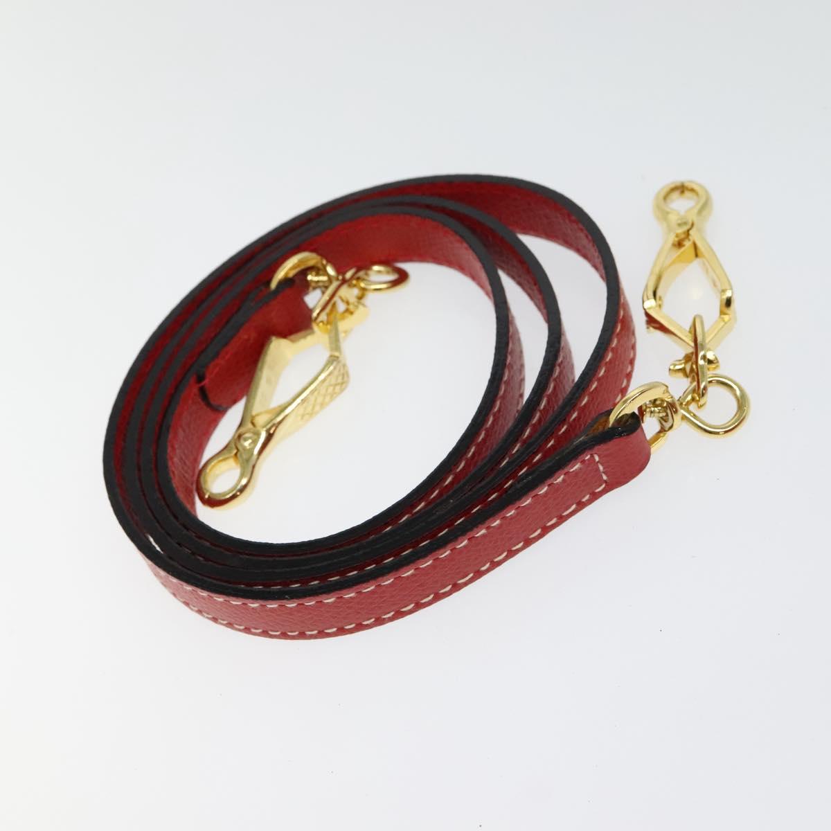 BALLY Hand Bag Leather 2way Red Gold Auth 123853