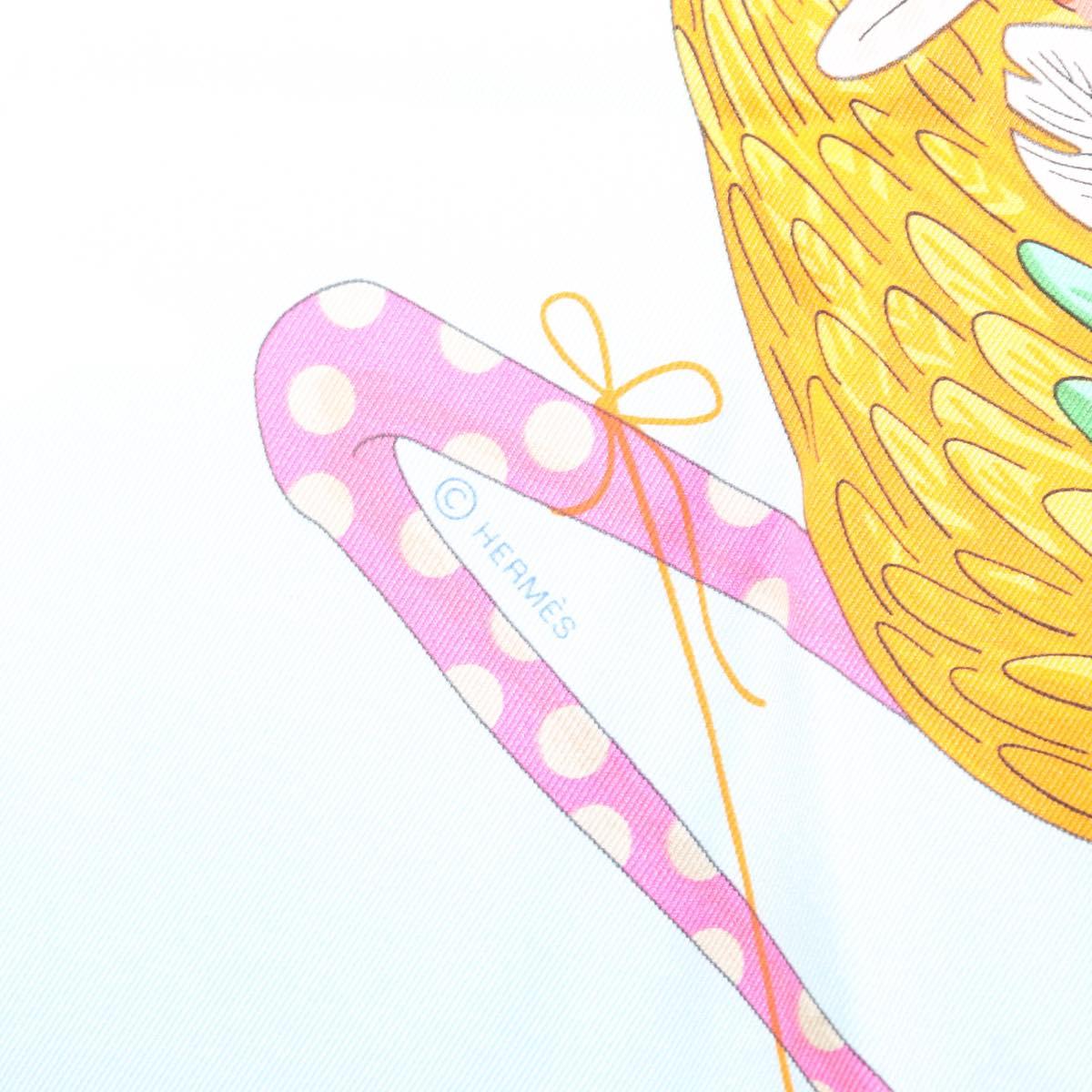 HERMES Carre 70 Scarf ""TIED UP IN KNOTS"" Silk Ivory Auth 123854