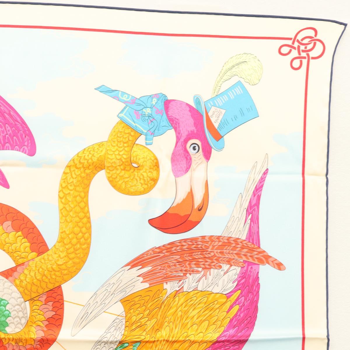 HERMES Carre 70 Scarf ""TIED UP IN KNOTS"" Silk Ivory Auth 123854