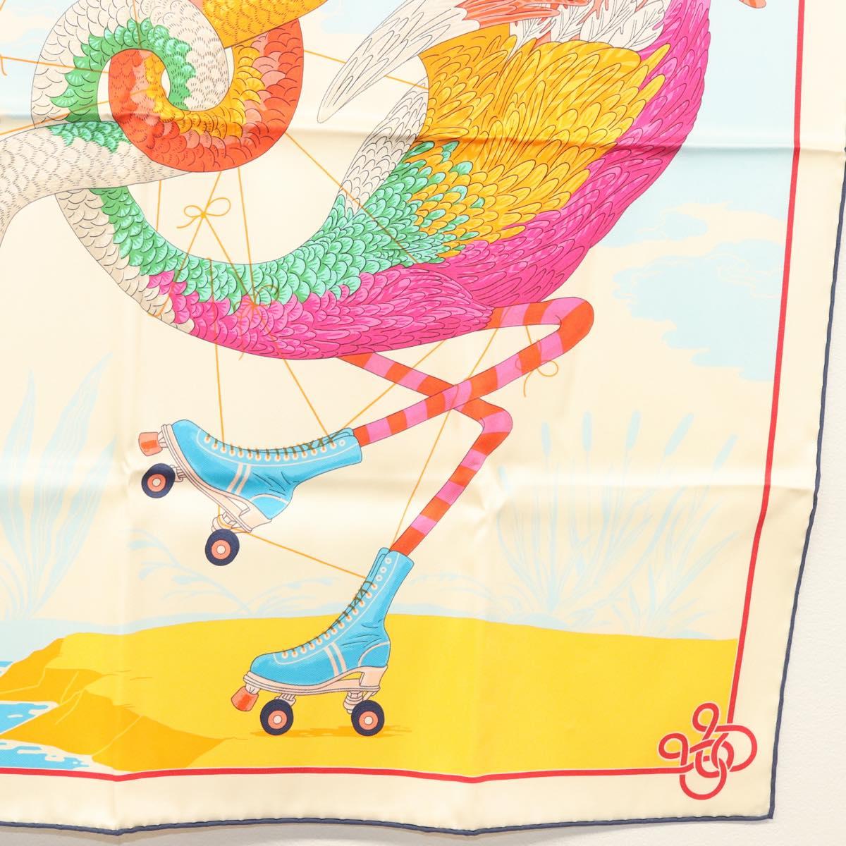 HERMES Carre 70 Scarf ""TIED UP IN KNOTS"" Silk Ivory Auth 123854