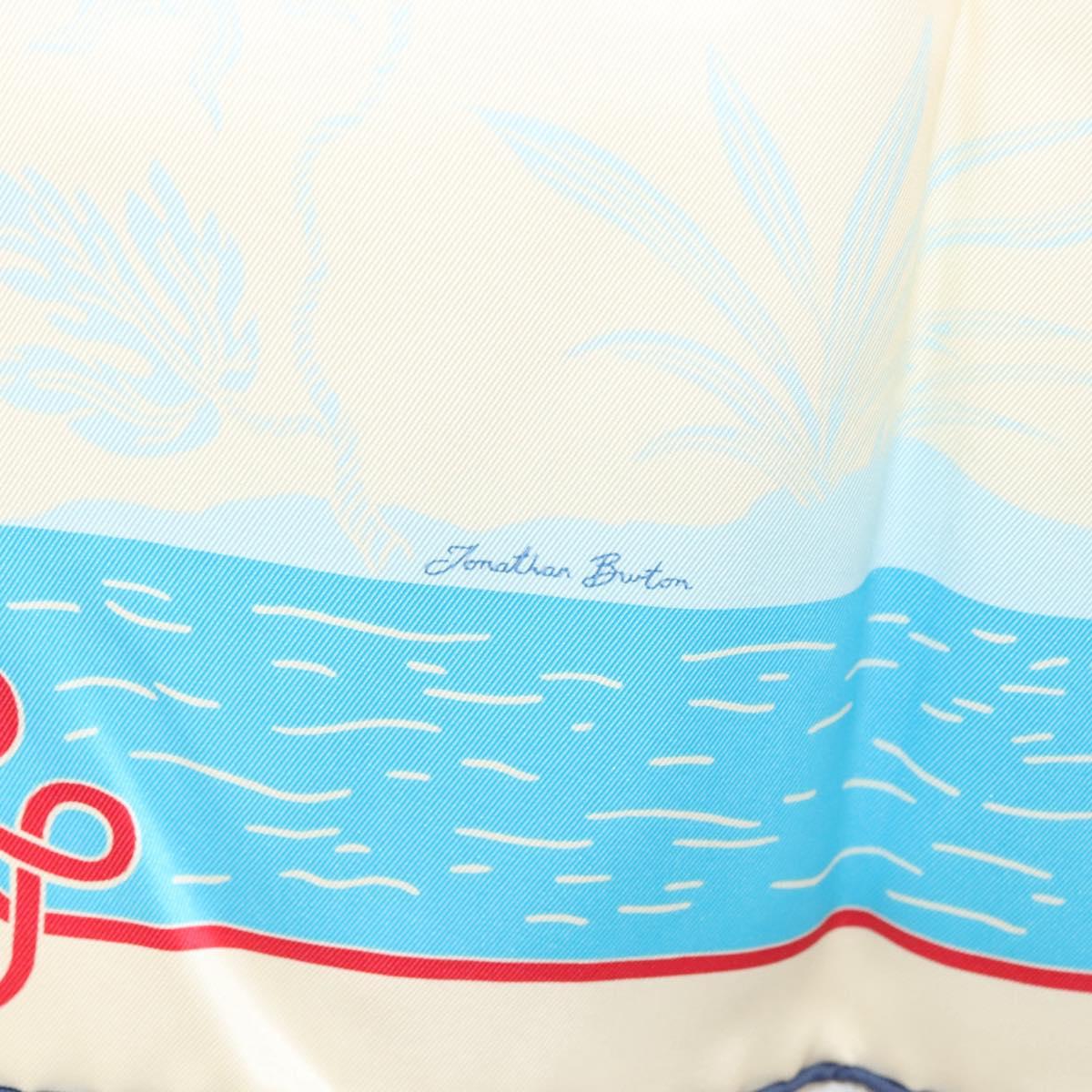 HERMES Carre 70 Scarf ""TIED UP IN KNOTS"" Silk Ivory Auth 123854