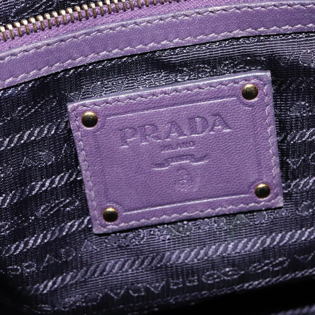 PRADA Hand Bag Nylon Purple Gold Auth 123857