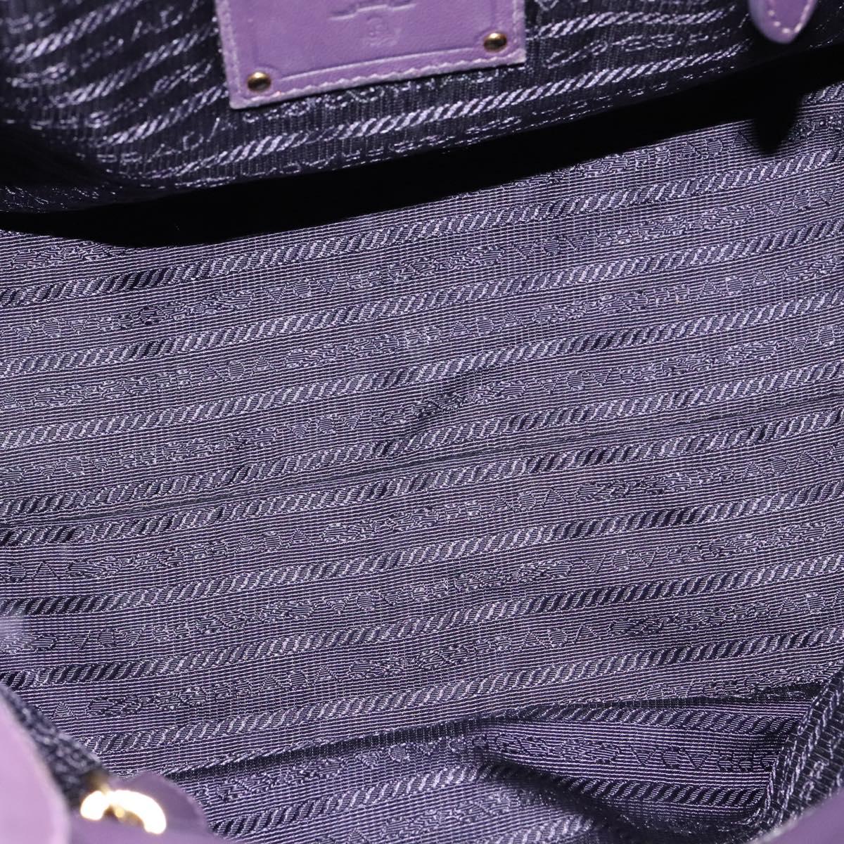 PRADA Hand Bag Nylon Purple Gold Auth 123857