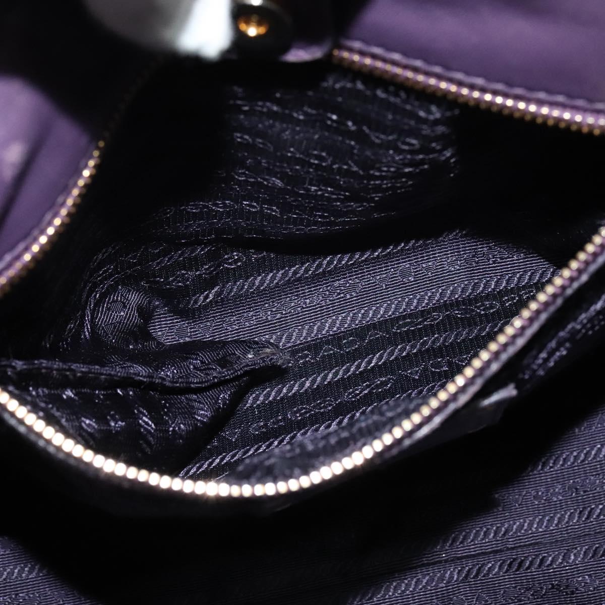 PRADA Hand Bag Nylon Purple Gold Auth 123857