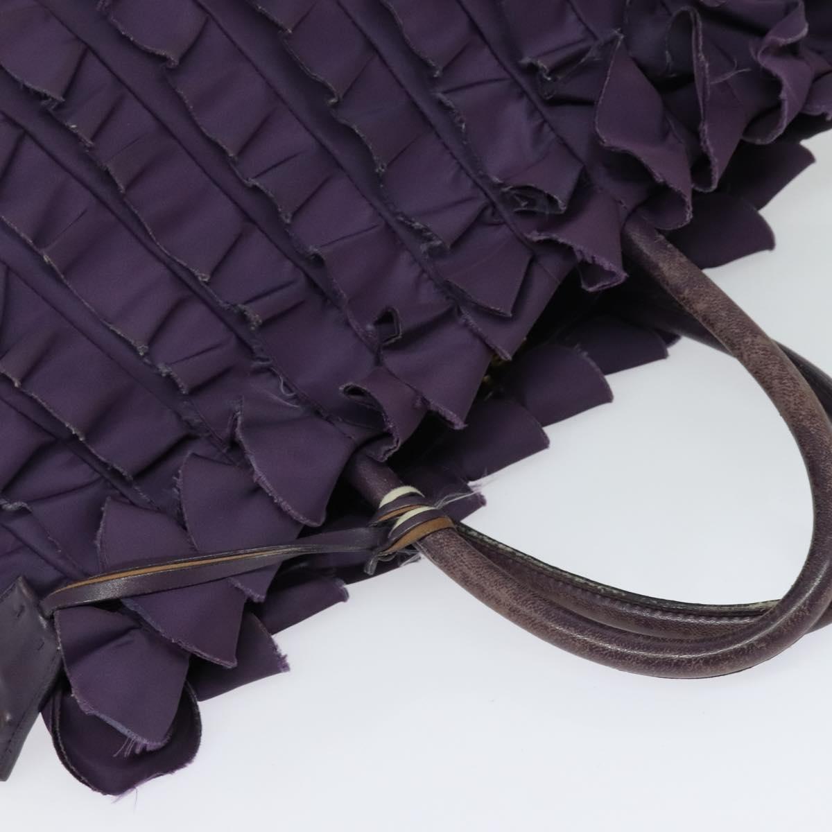 PRADA Hand Bag Nylon Purple Gold Auth 123857