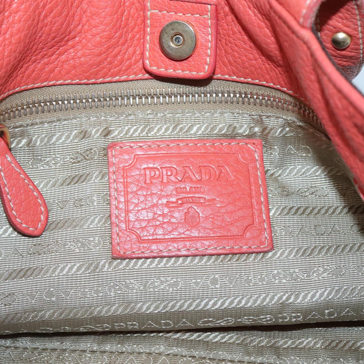 PRADA Hand Bag Canvas Beige Gold Auth 123858