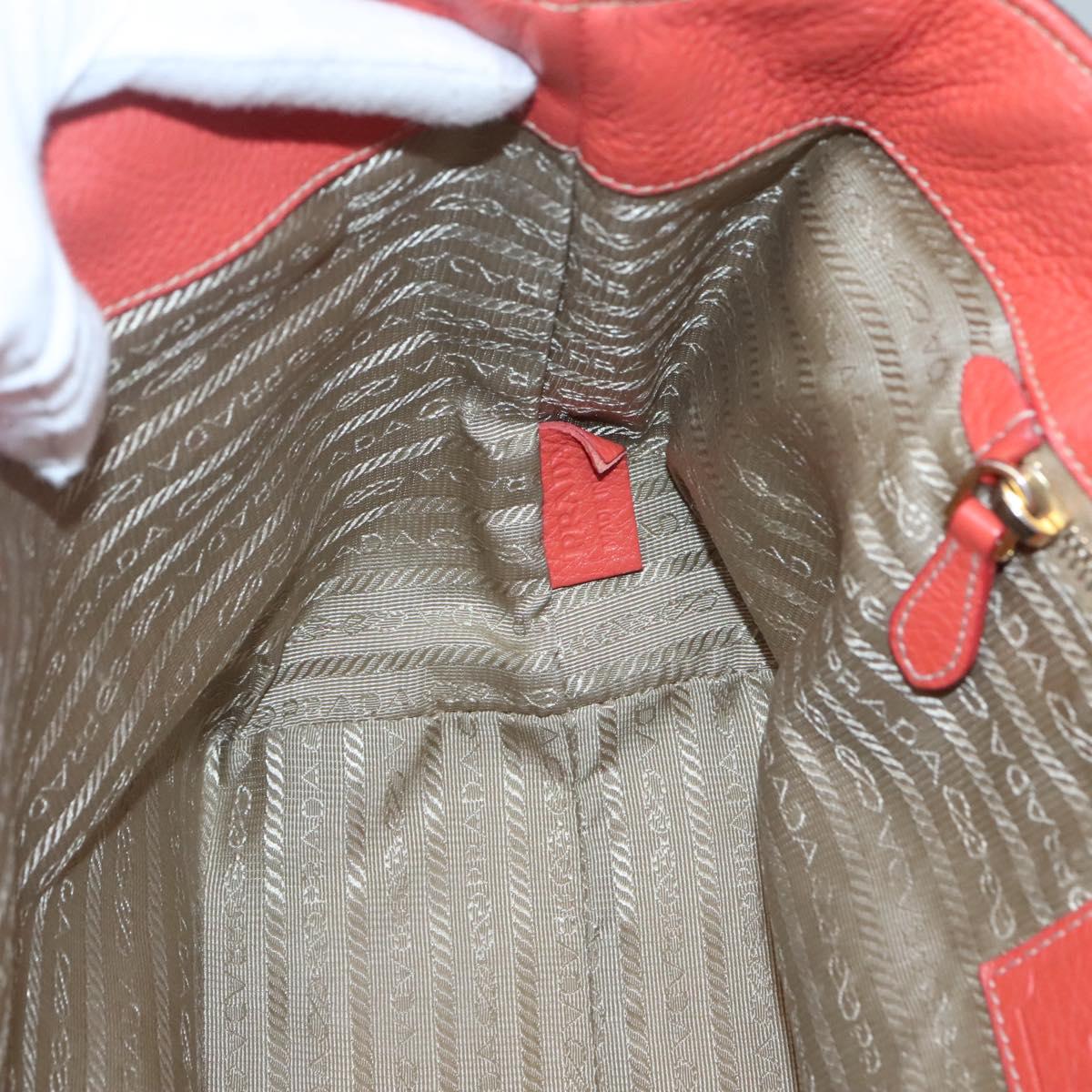 PRADA Hand Bag Canvas Beige Gold Auth 123858