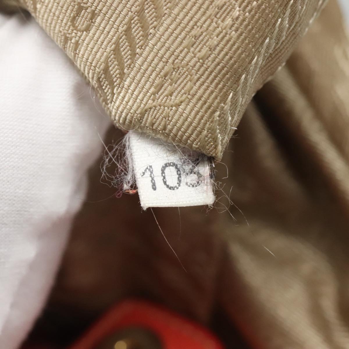 PRADA Hand Bag Canvas Beige Gold Auth 123858