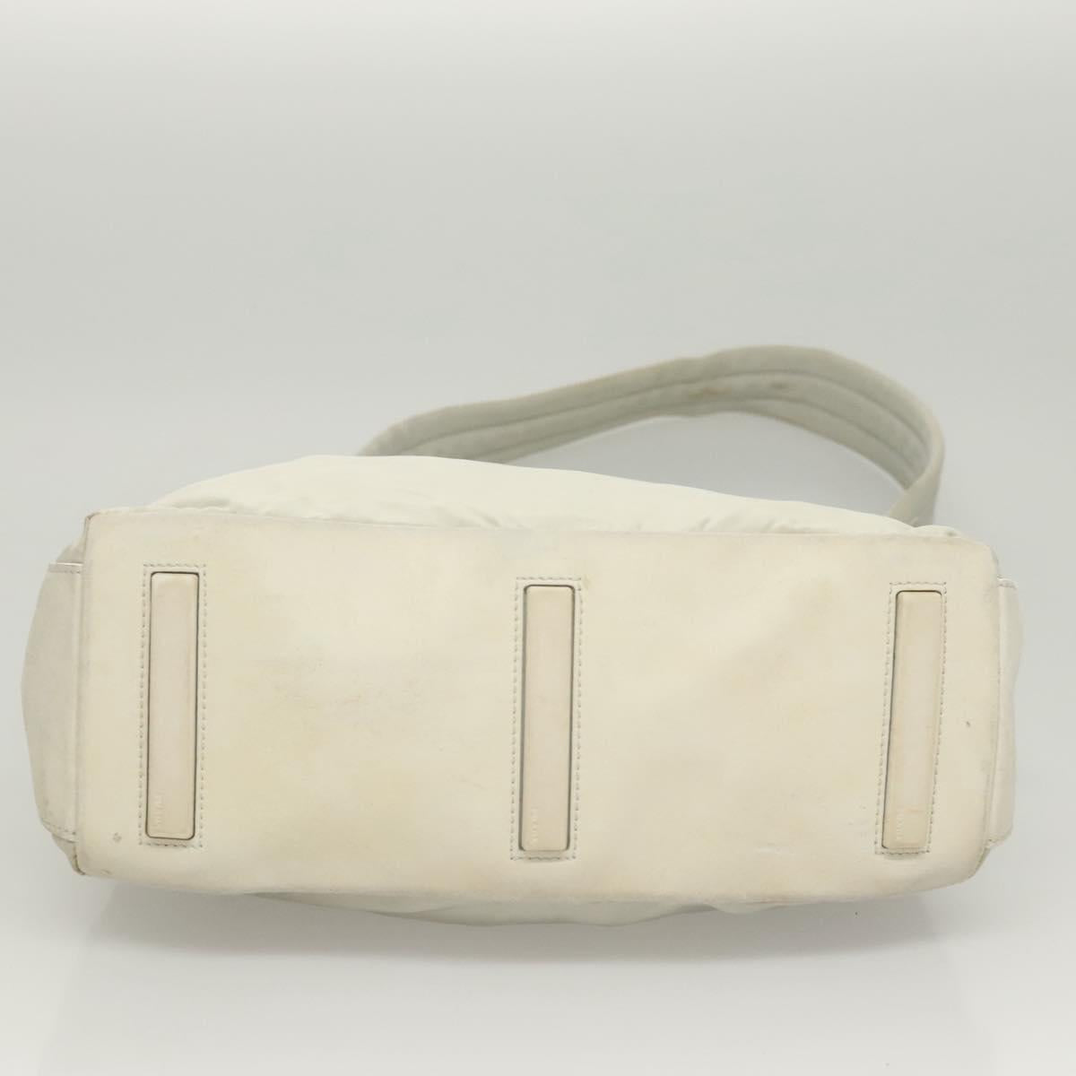 PRADA Shoulder Bag Nylon Silver Gray Auth 123869