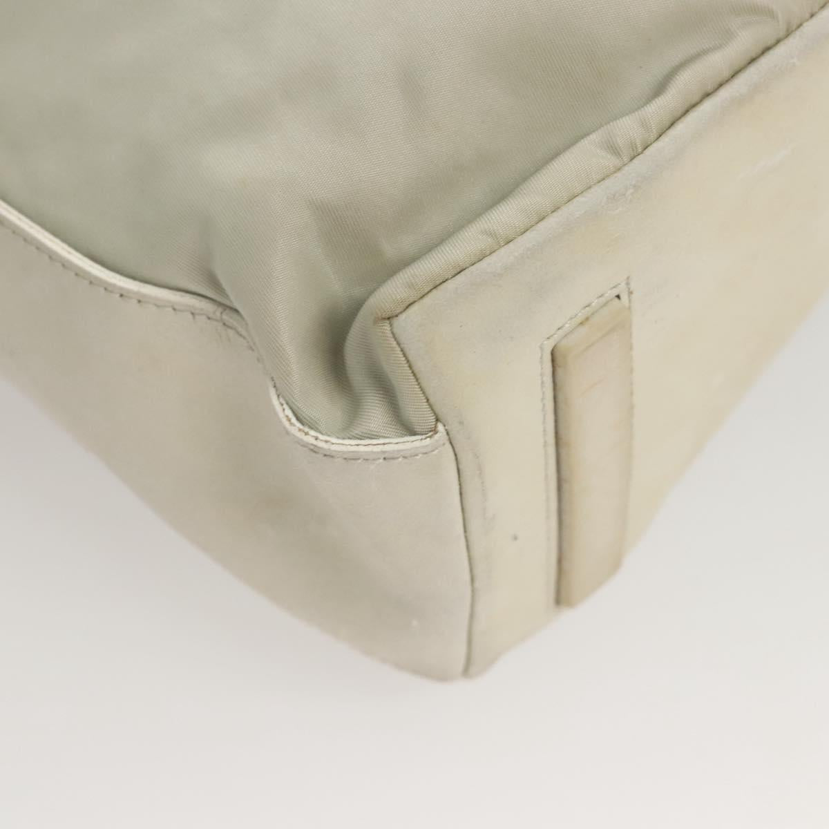 PRADA Shoulder Bag Nylon Silver Gray Auth 123869