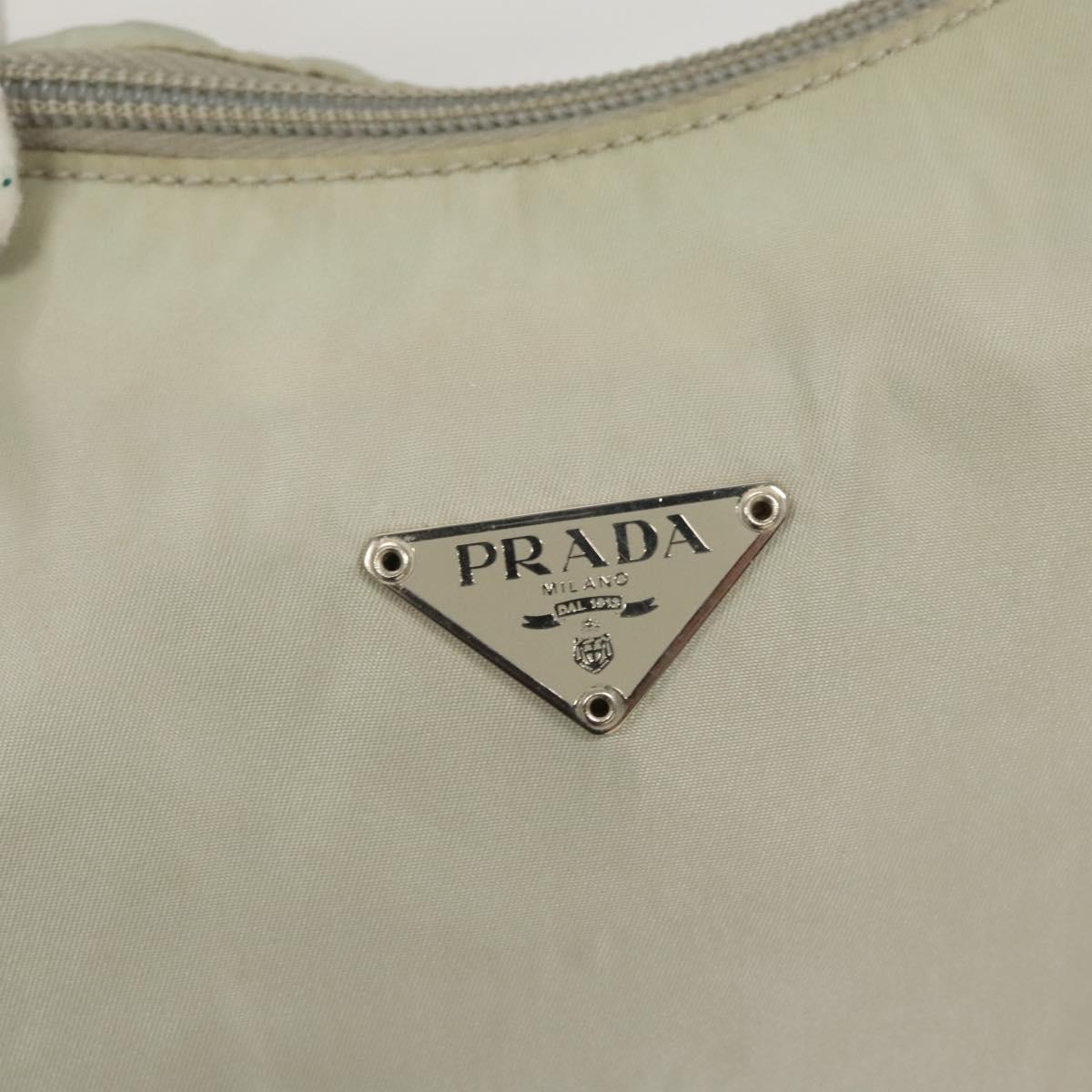 PRADA Shoulder Bag Nylon Silver Gray Auth 123869