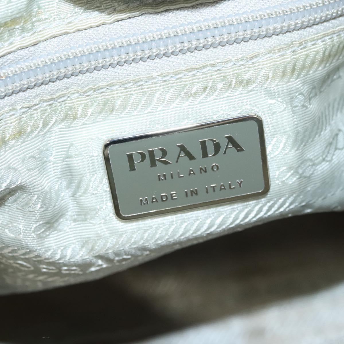 PRADA Shoulder Bag Nylon Silver Gray Auth 123869