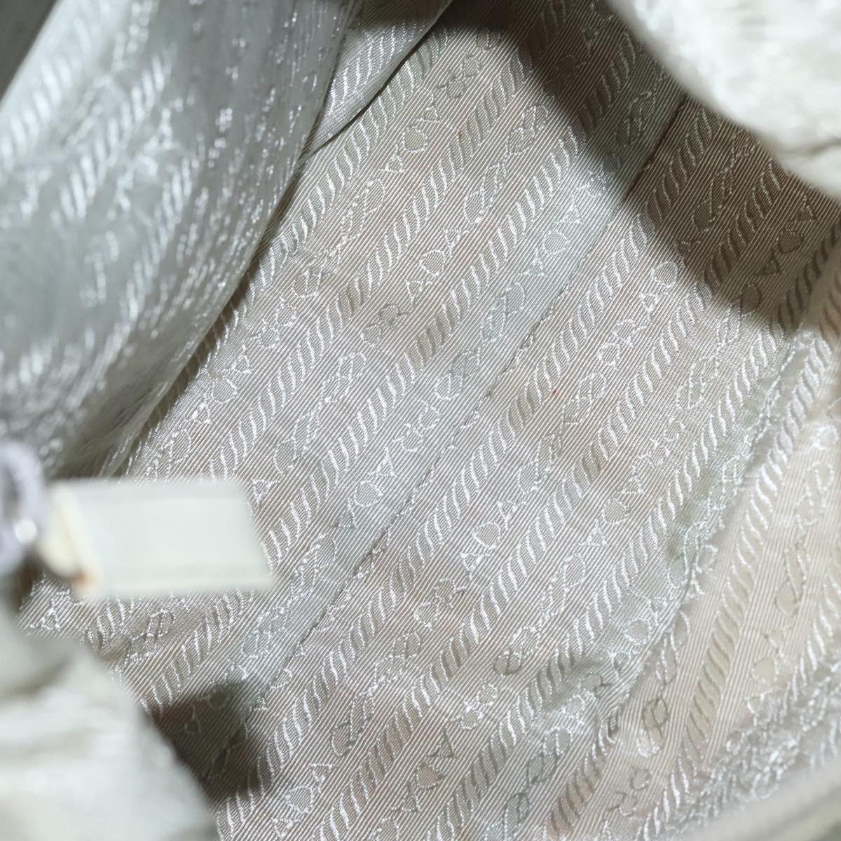 PRADA Shoulder Bag Nylon Silver Gray Auth 123869