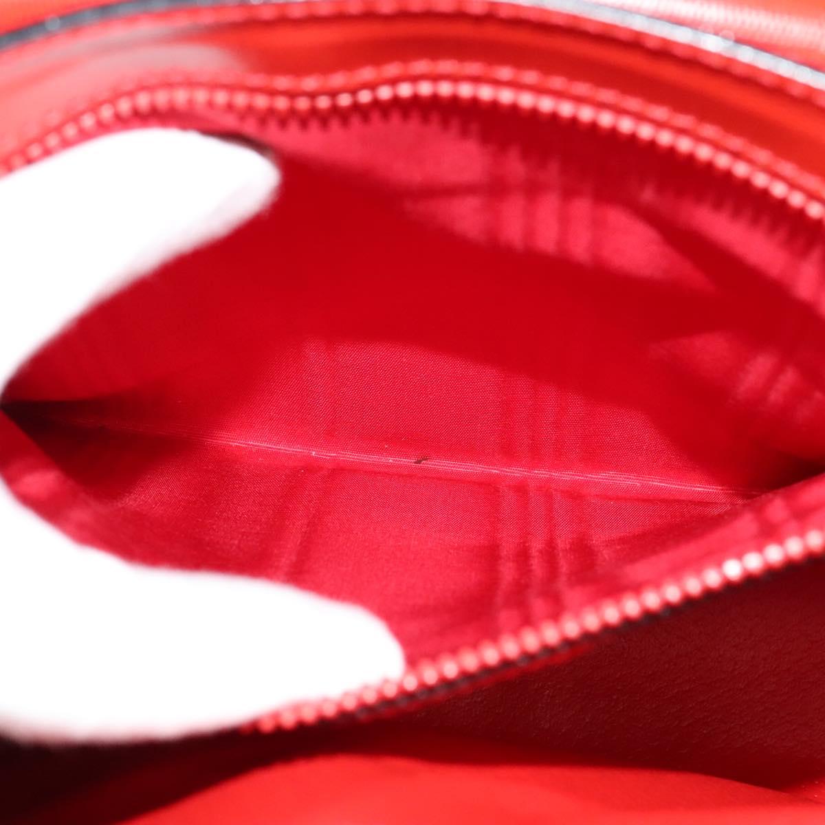 CELINE Shoulder Bag Leather Red Gold Auth 123901