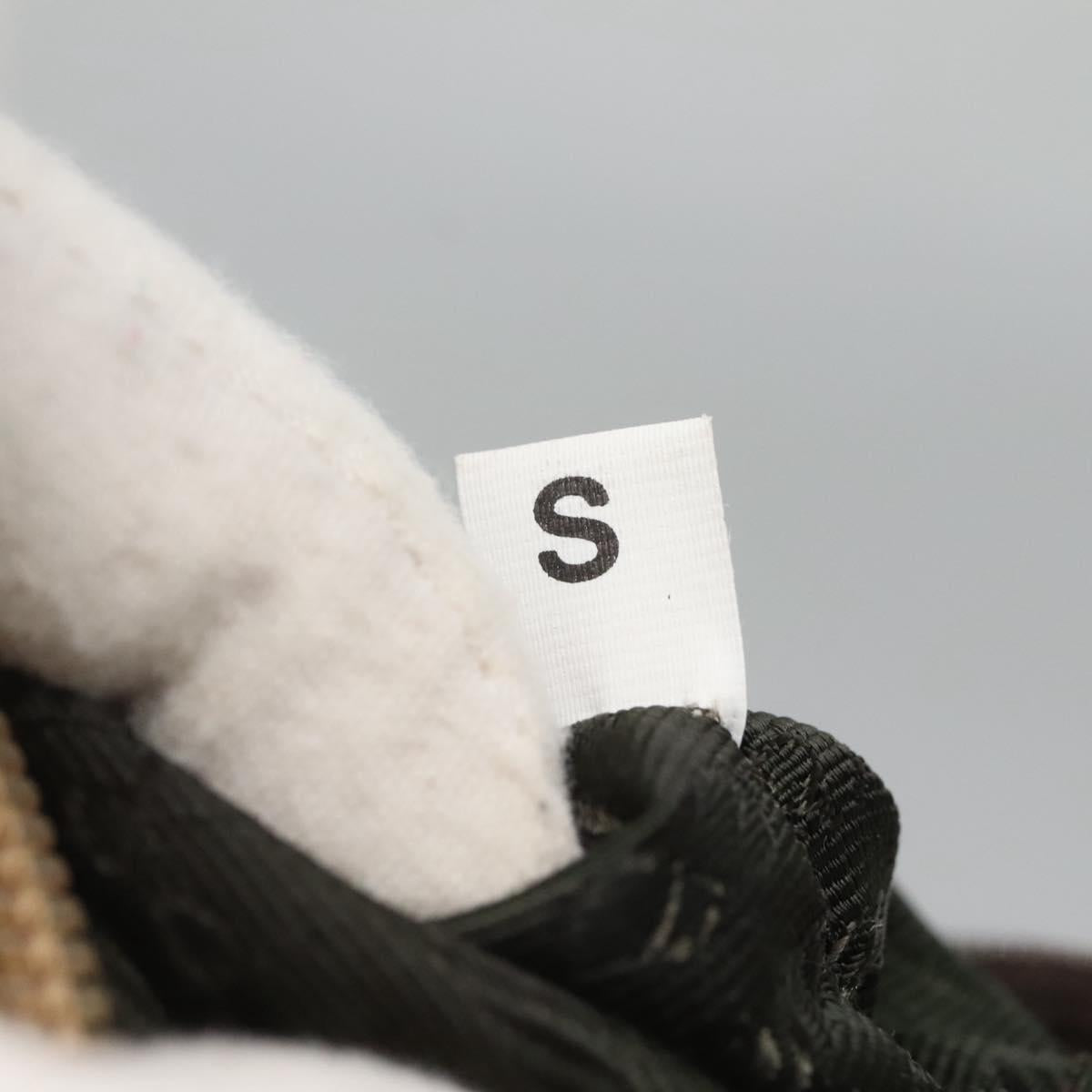 PRADA Shoulder Bag Nylon Beige Silver Auth 123907